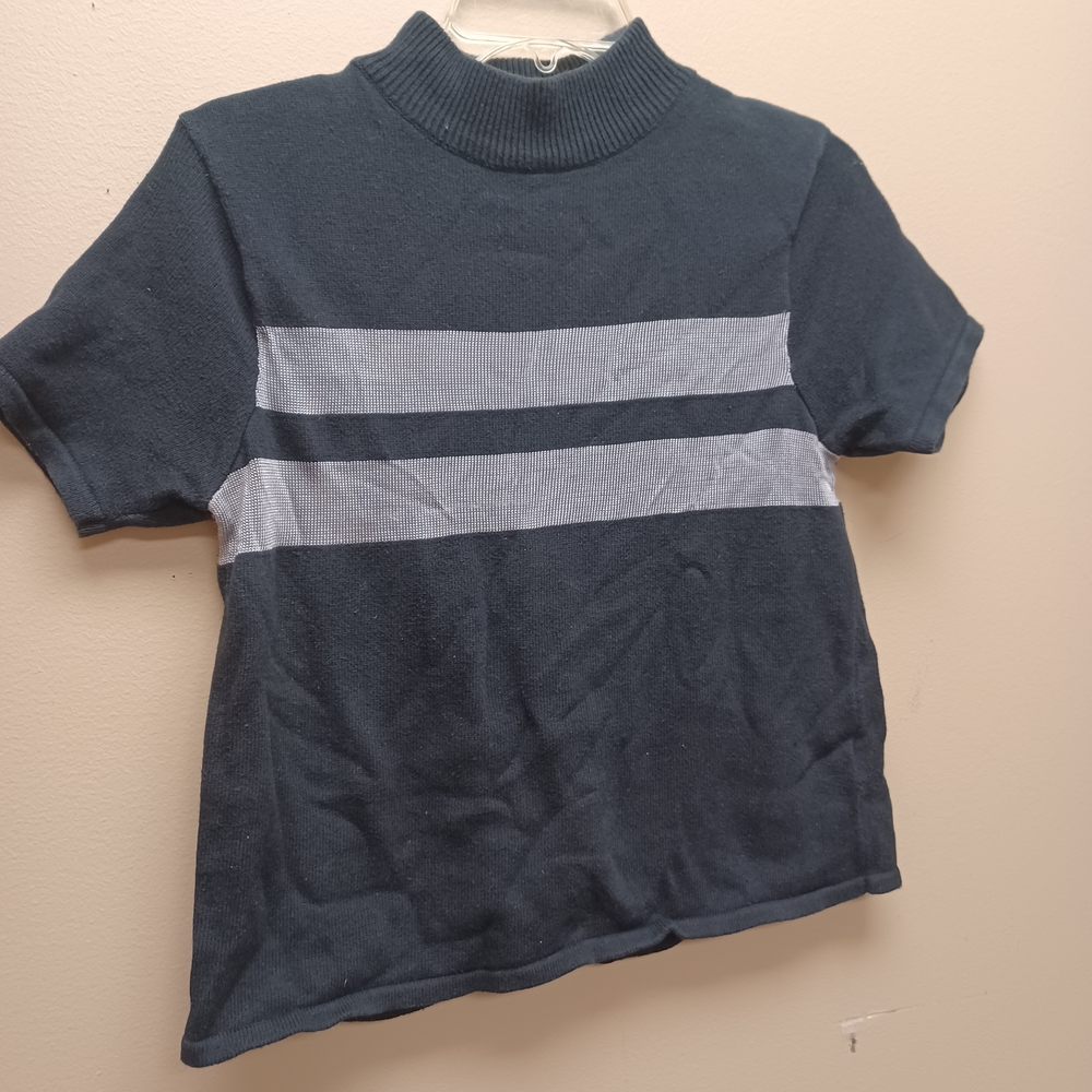 Liz Claiborn Black and Gray Striped Sweater